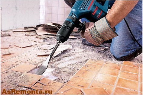 Как удалить старую кафельную плитку